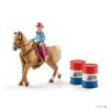 SCHLEICH #41417 BARREL RACING W/ COWGIRL SET