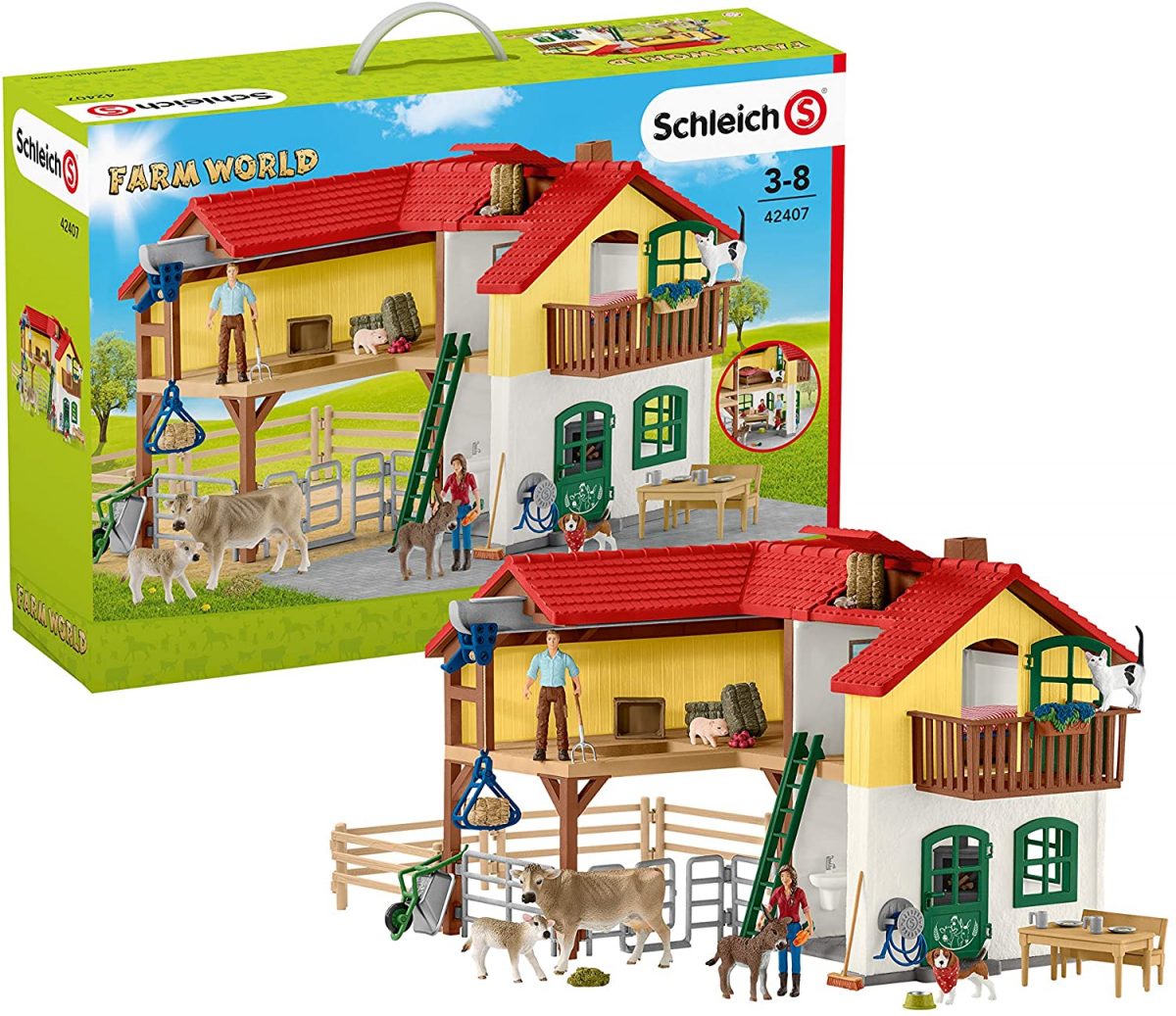 SCHLEICH #42407 LARGE FARMHOUSE/BARN – Upland Trains