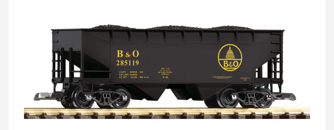 PIKO #38988 B&O OFFSET HOPPER W/ COAL LOAD